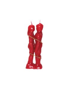 Bougie figurative Couple Homme-Femme enchaînés Rouge