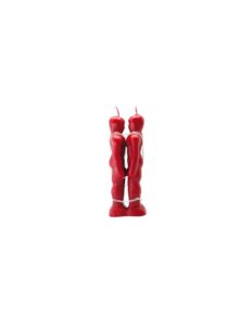 Bougie figurative Couple Homme-Homme enchaînés Rouge
