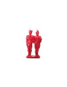 Bougie figurative Couple Homme-Homme Partenaires Rouge