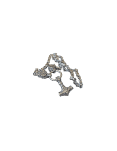 Collier en acier inoxydable massif Marteau de Thor avec les loups Geri et Freki
