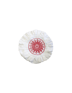 Housse Zafu Blanche - Broderie Mandala Rouge