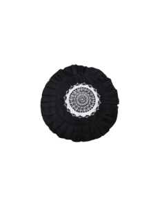 Housse Zafu Noire - Broderie Mandala Blanche